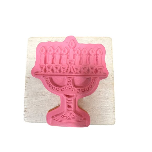 CraftSmart Menorah Hanukkah Rubber Stamp - Picture 2 of 4